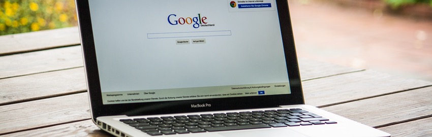 Laptop Open to Google SEO Albuquerque